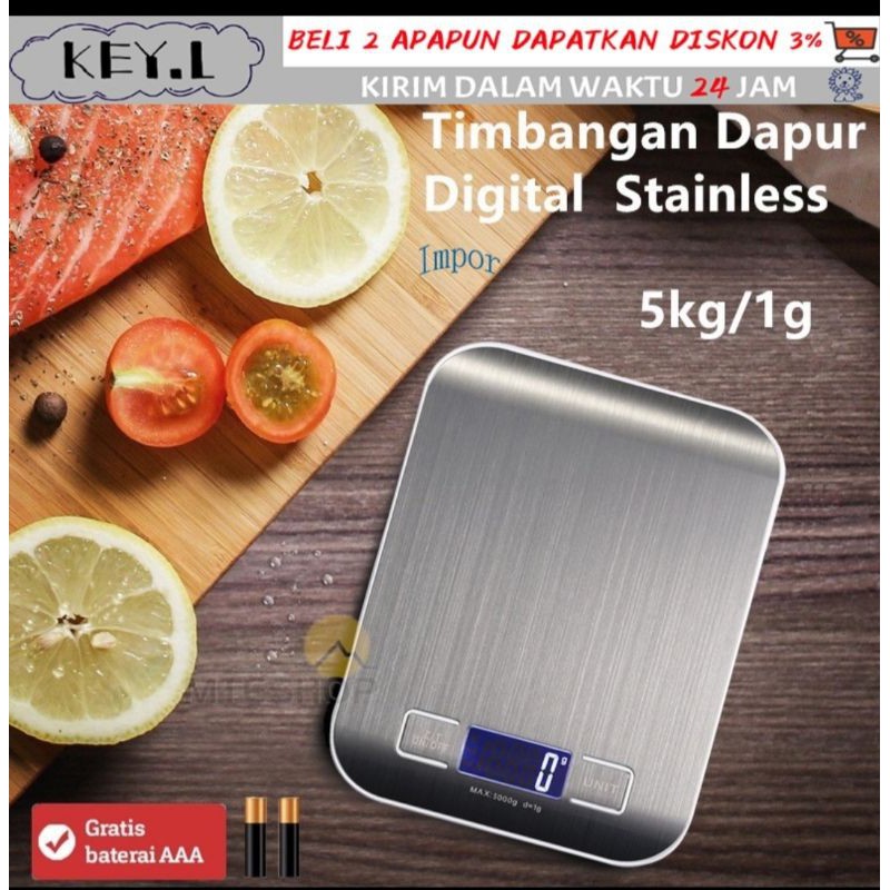 Jual Timbangan Digital Dapur Kue Staintlees Kg Shopee Indonesia