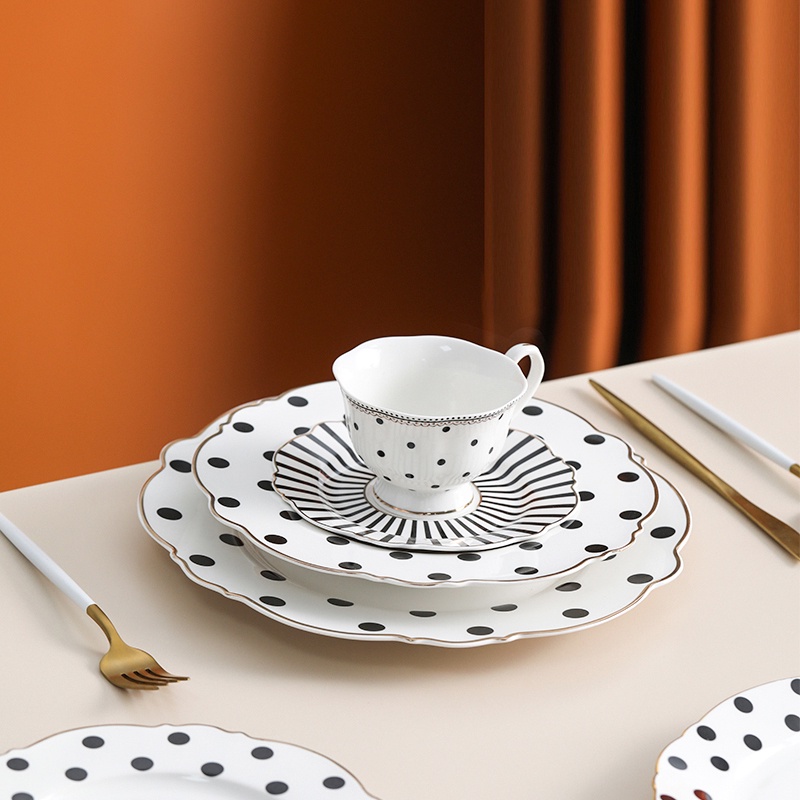 Jual Dining Dot Series Ceramic Plate Cup / Piring Makan Cangkir ...