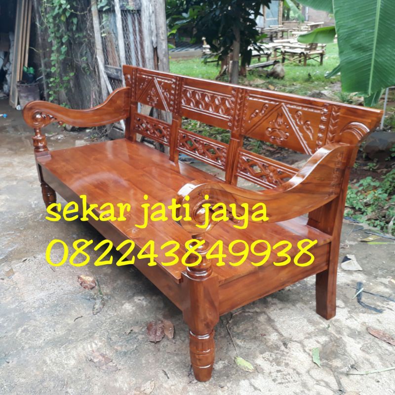 Jual Bangku Kursi Teras Jati Minimalis Bale Bale Daybed Jawa Risban