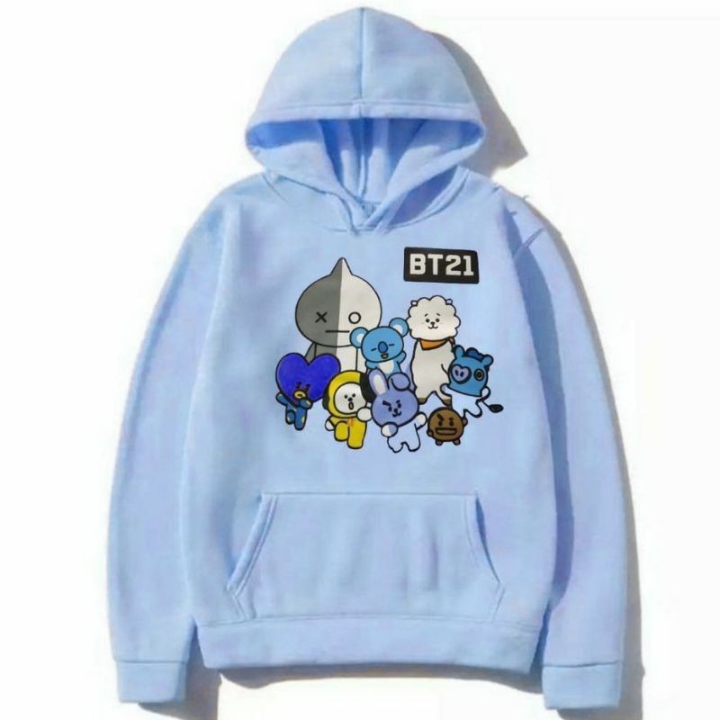 HOODIE ANAK BTS BT21NATURAL OUTERWEAR ANAK BTS BT21 NATURAL ALL SIZE  6-11 TAHUN