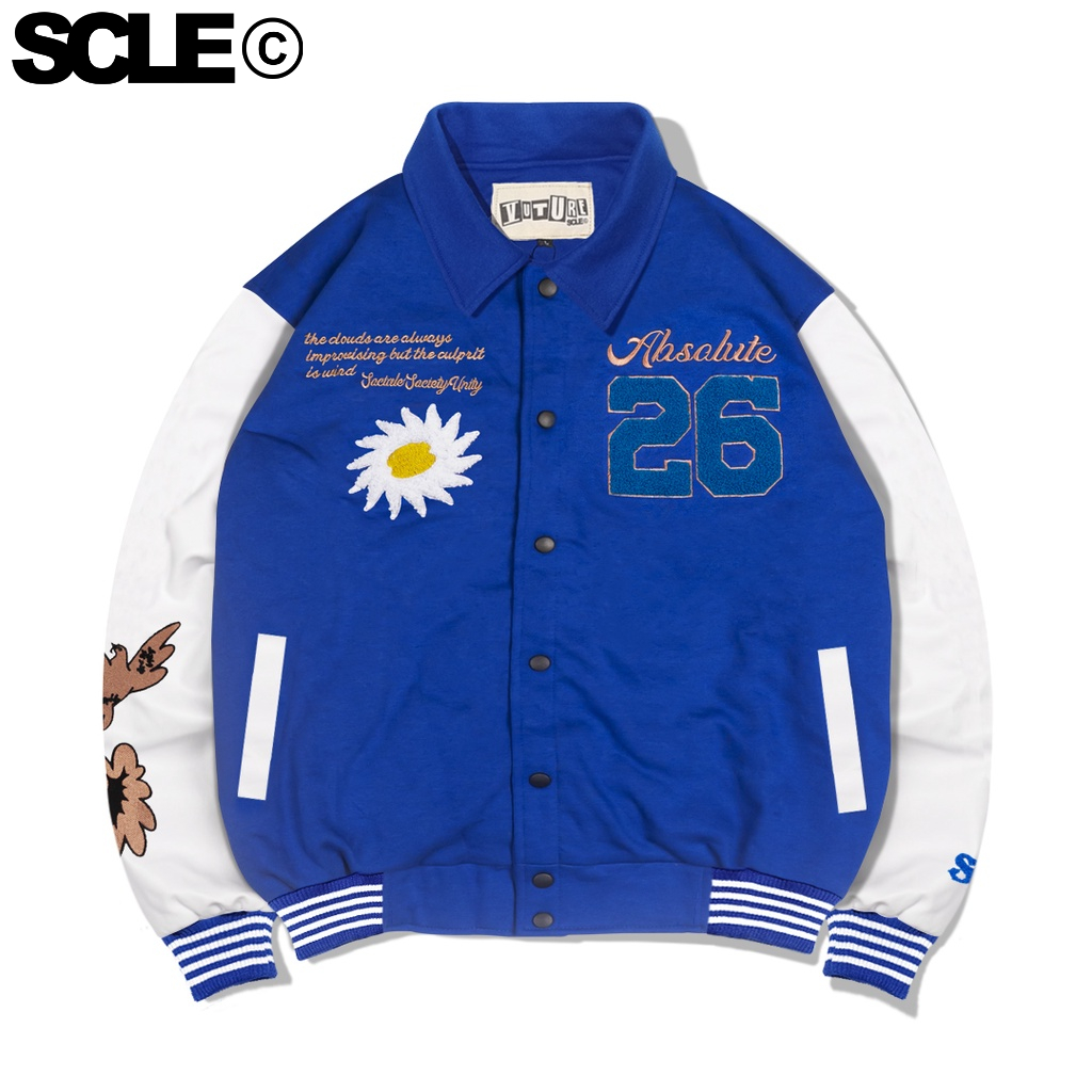 Jual VARSITY JACKET CLOUD ROYAL BLUE SOCIALE NEW | Shopee Indonesia