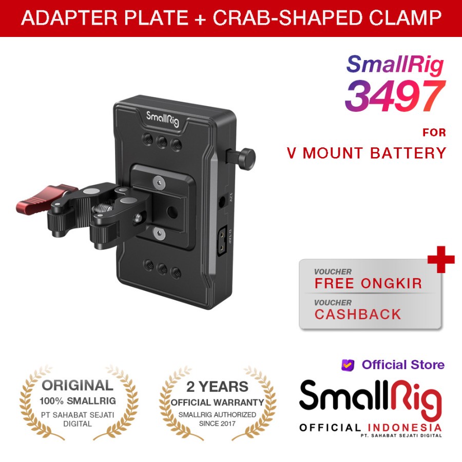 Jual SmallRig V Mount Battery Adapter Plate (Basic Version) With Crab ...