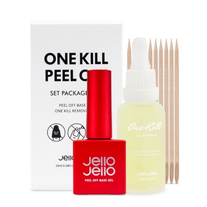 Kit Jello Jello Peel Off Base Gel Et One Key Remover - Set Wool Gray, Neuf Corée Du Sud