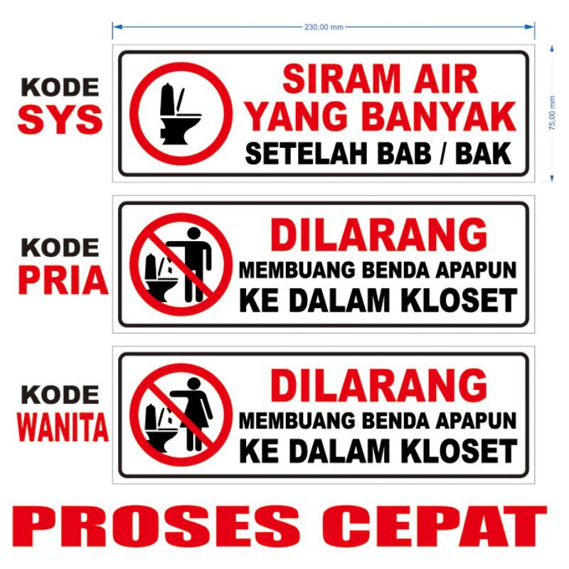 Jual STIKER Sign safety siram air yang banyak dilarang membuang benda