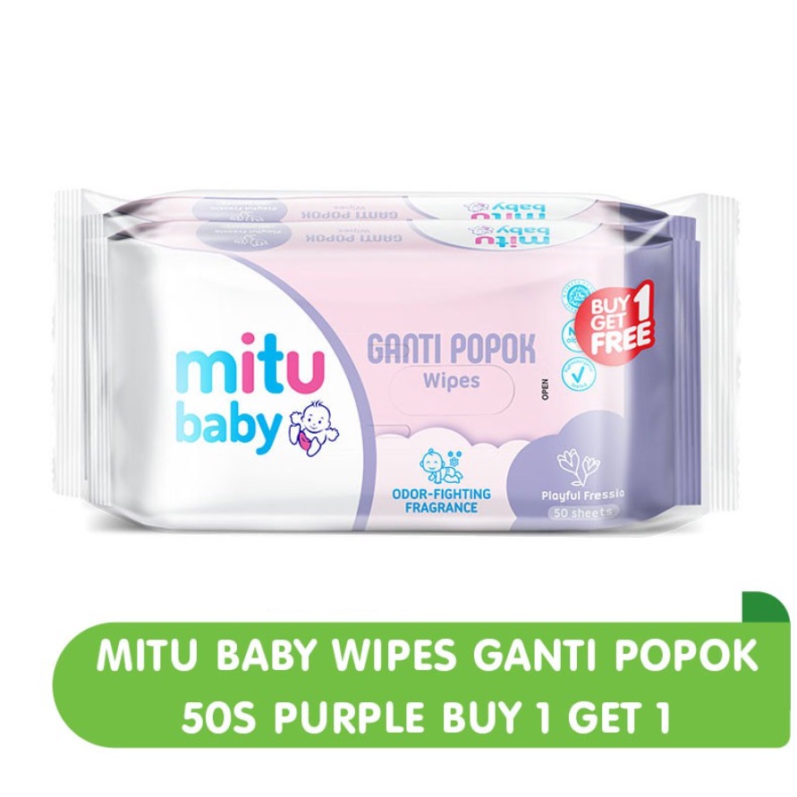 Jual Mitu Baby Wipes Tisu Basah Ganti Popok S Purple Buy Get Shopee Indonesia