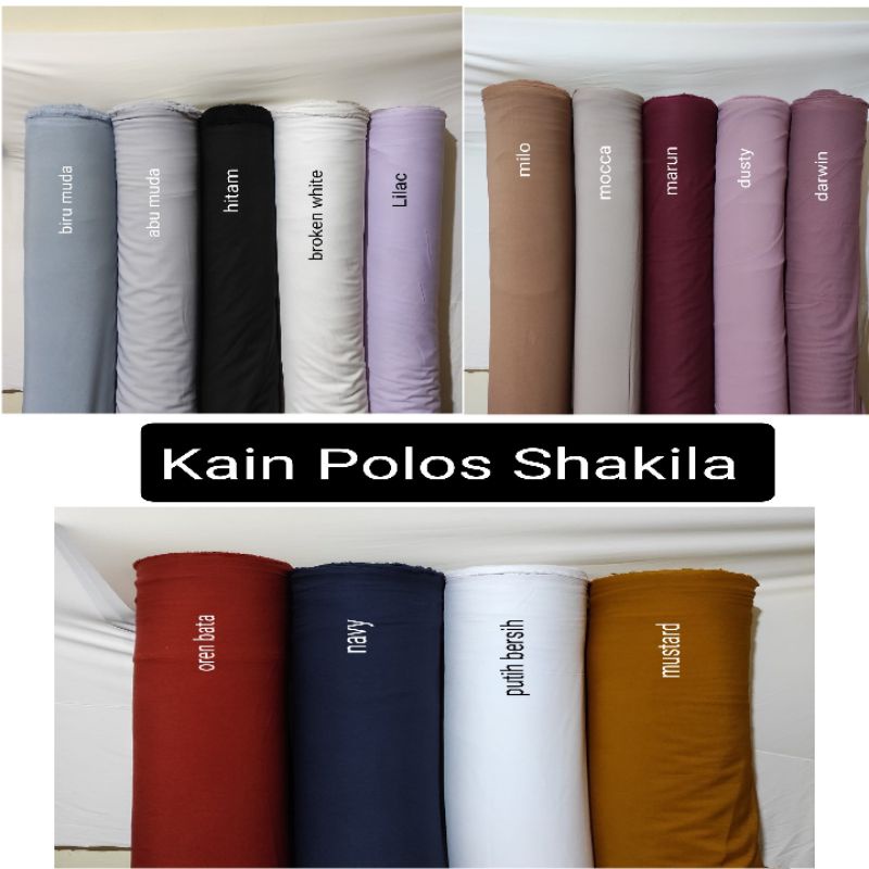 Jual Kain Polos Shakila Stretch Grade A Eceran Meteran Shopee Indonesia