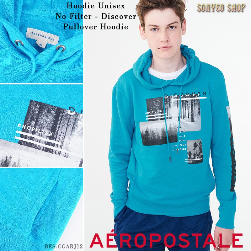 Jual Hoodie Unisex Pria Wanita No Filter Discover Pullover Light Blue AEROPOSTALE Shopee Indonesia