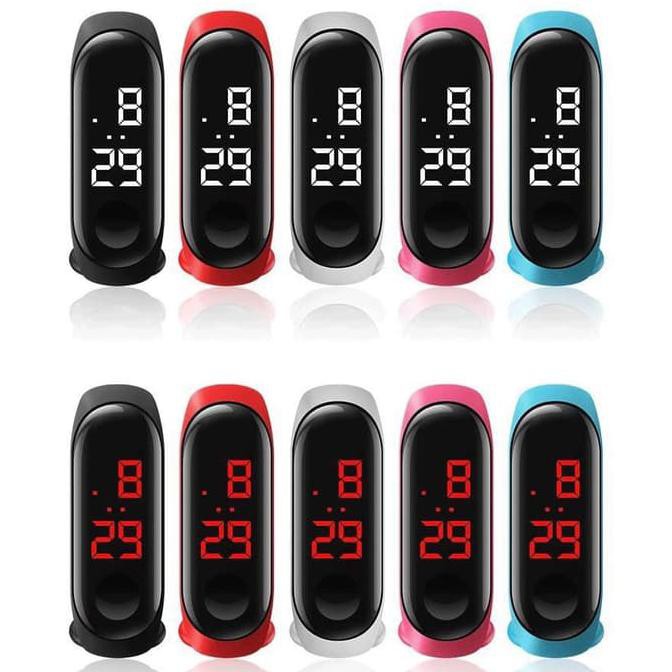 Jual JAM TANGAN LED GELANG KARET TOUCHSCREEN JAM LED bukan Mi Band 3 ...