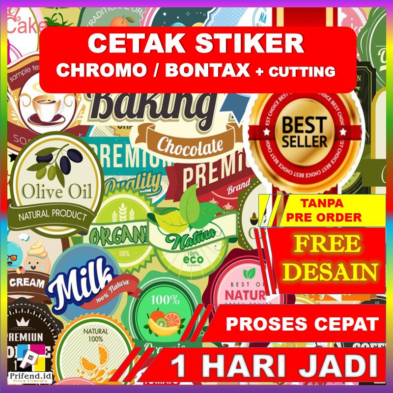 Jual Cetak Stiker Vinyl Label Makanan Label Kemasan Cutting Cetak Stiker Label Minuman 4753