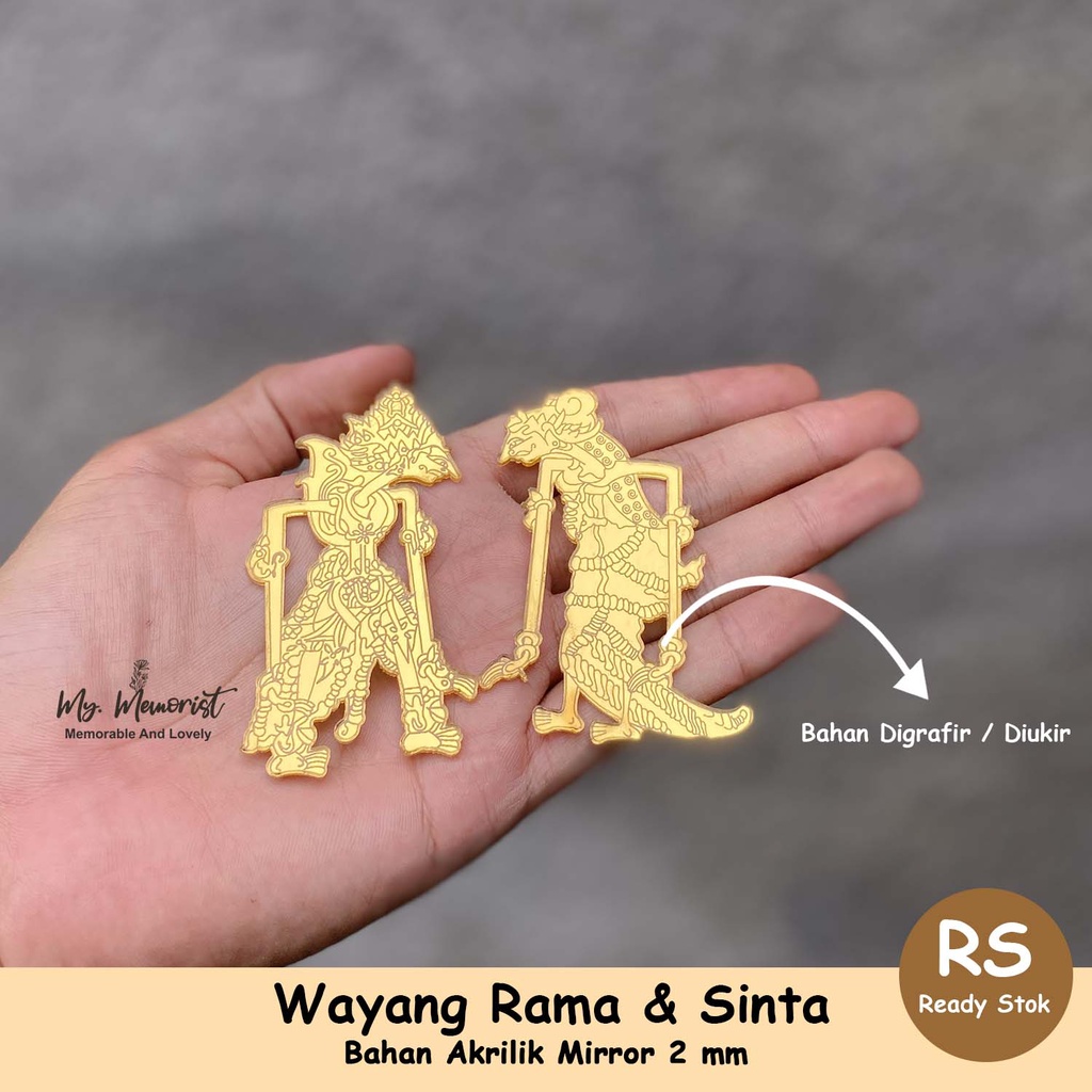 Jual grafir wayang rama sinta bahan akrilik mirror gold/silver/rosegold ...
