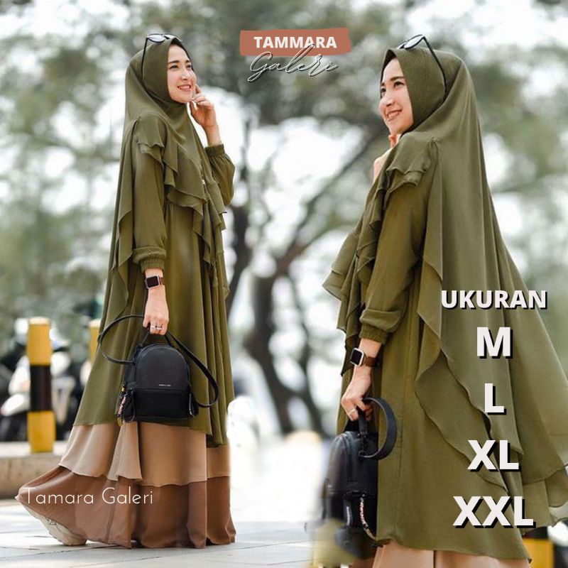 Jual Baju Gamis Wanita Muslim Terbaru 2024 M L XL XXL Havana Syari Set ...