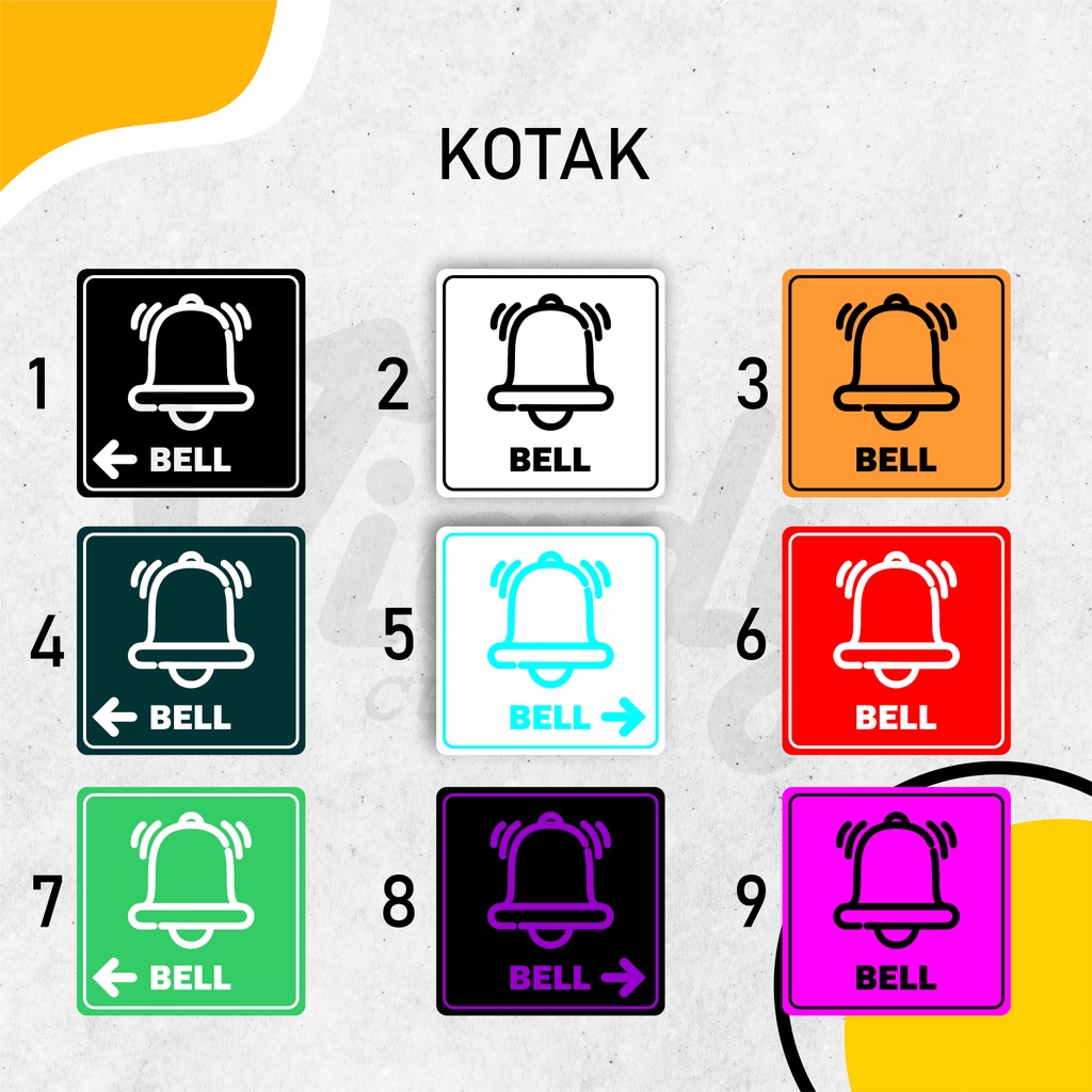Jual Ring Bell Sign | Stiker Bell Pintu | Premium Stiker | Shopee Indonesia