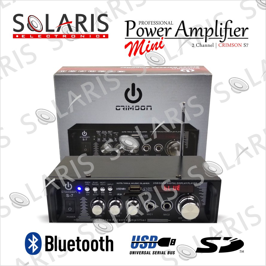 Jual POWER AMPLIFIER MINI Crimson S7 AC/DC STEREO BLUETOOTH USB RADIO ...