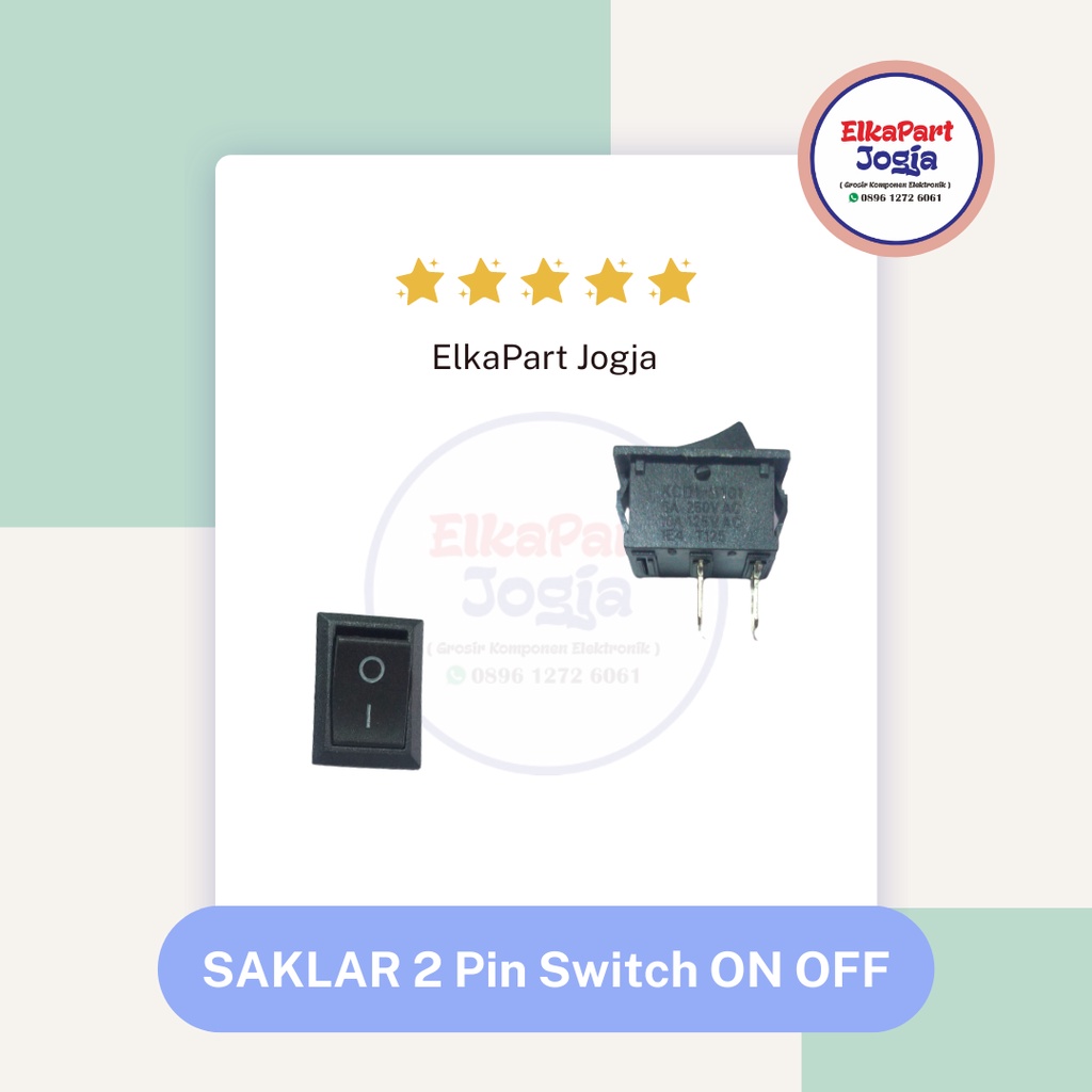 Jual SAKLAR POWER KCD1 Hitam Rocker Switch On Off 6A 250V 10A 125V AC 2 ...