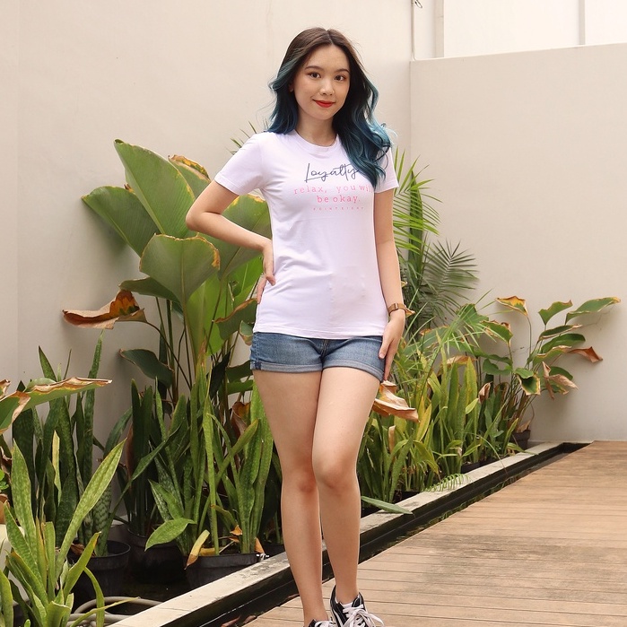 Jual Pakaian Slim Fit Wanita Terbaru Kaos Spandek Lengan Pendek Sablon