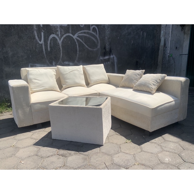 Jual FREE ONGKIR JABODEETABEK SOFA L PUTUS MINIMALIS + MEJA GARANSI 3 ...