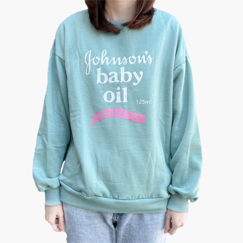 Johnson's baby cheap oil sweatshirt