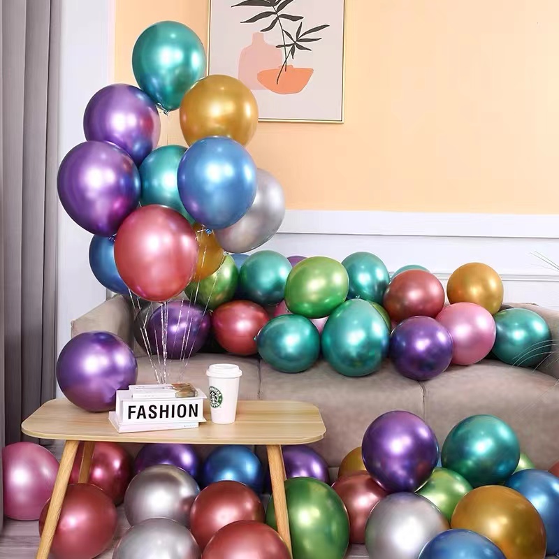Balon Latex Chrome Double Metalik 10 Inch (50 PCS)balon  balon huruf  balon latex balon ulang tahun
