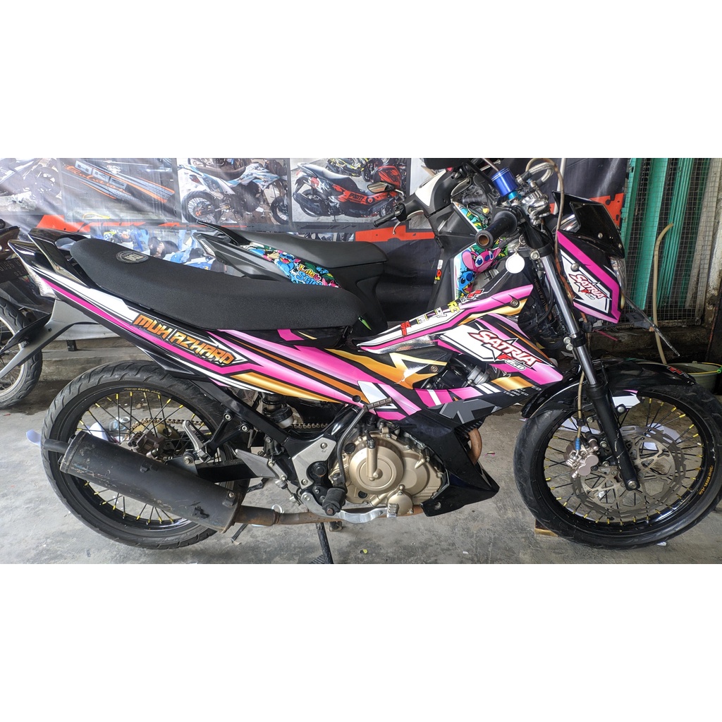 Jual Stiker Satria F150 Decal Fullbody Premium Pink Strives Glossy DNKZ ...