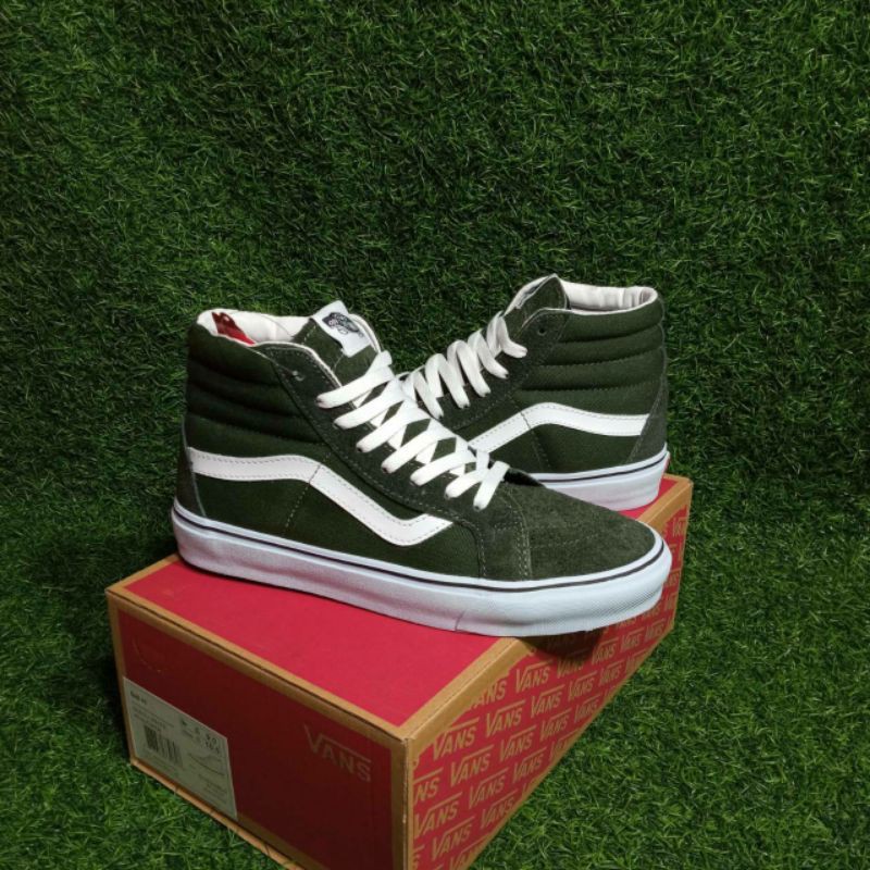 Olive green outlet vans sk8 hi