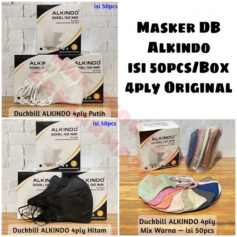 Jual Masker Duckbill Alkindo 4ply Emboss Isi 50pcs/box - Alkindo Putih ...