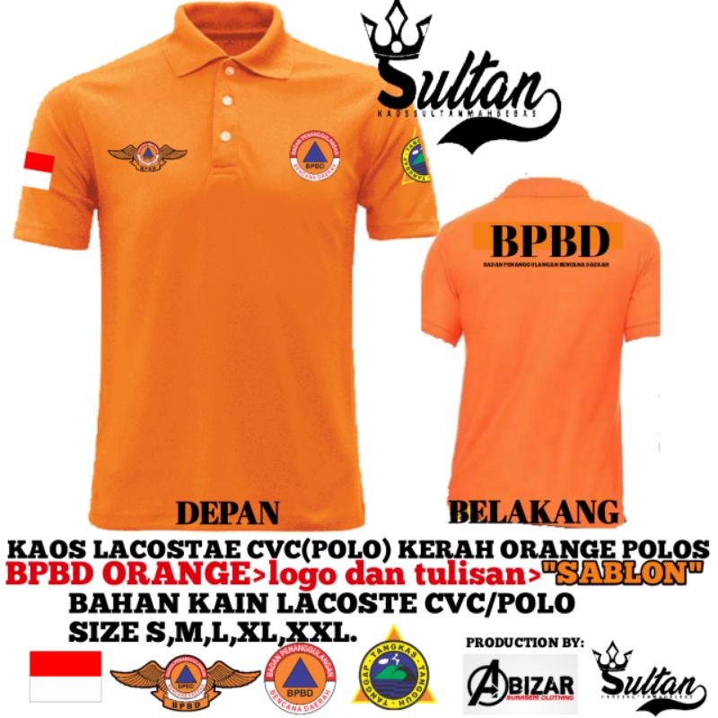 Jual Kaos Oren Kerah Bpbd Baju Polo Shirt Bpbd Shopee Indonesia