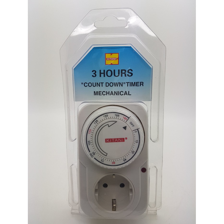 Jual Stop Kontak Timer Analog / Count Down Timer Analog KITANI - 3 JAM ...