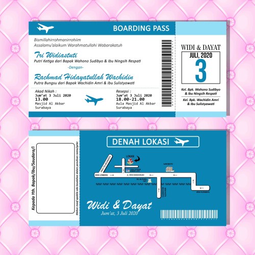 Jual Undangan Pernikahan Boarding Pass | Shopee Indonesia