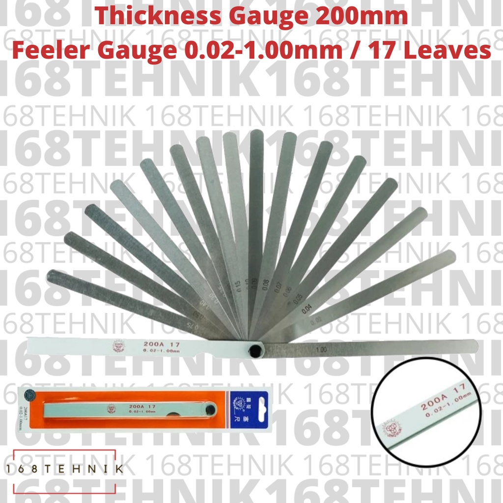 Uxcell Metric Thickness Feeler Gauge 0.02-1.00mm 17 Blade