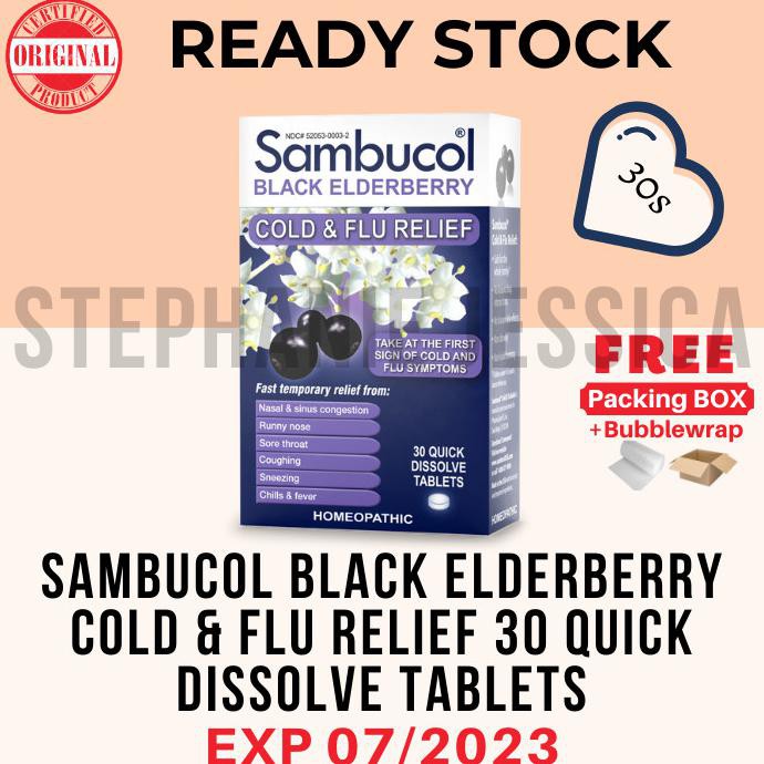 Jual PROMO SAMBUCOL BLACK ELDERBERRY COLD & FLU RELIEF 30 QUICK