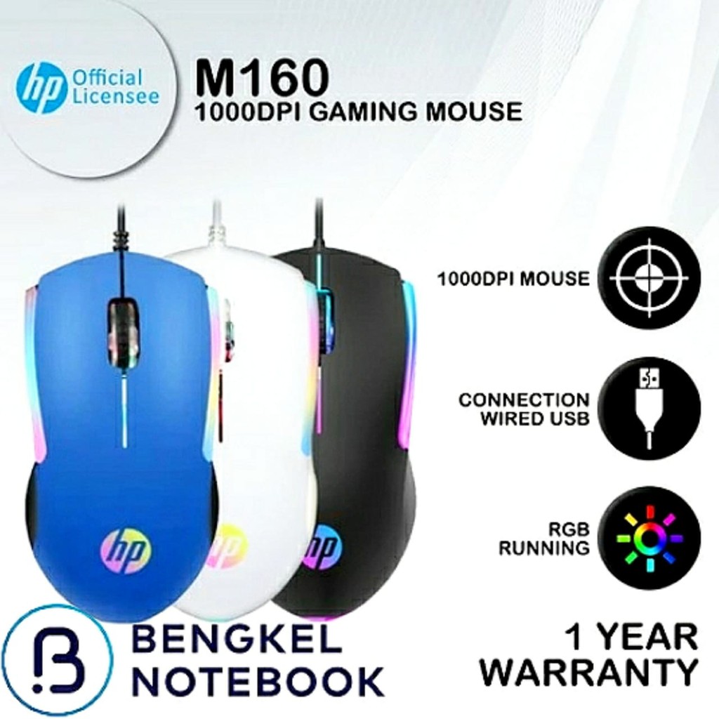 Jual Mouse Gaming HP M160 1000DPI RGB USB Wired Shopee Indonesia