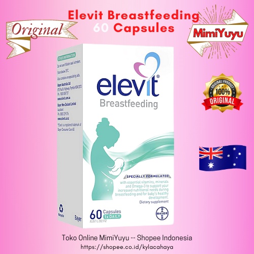 Jual Elevit Breastfeeding Multivitamin 60 Capsules Vitamin menyusui Shopee Indonesia