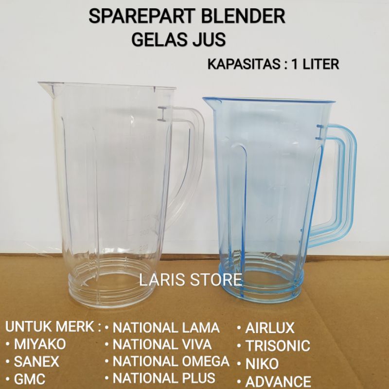 Jual Gelas Tabung Jus 1 Liter Blender Miyako National Advance Trisonic ...