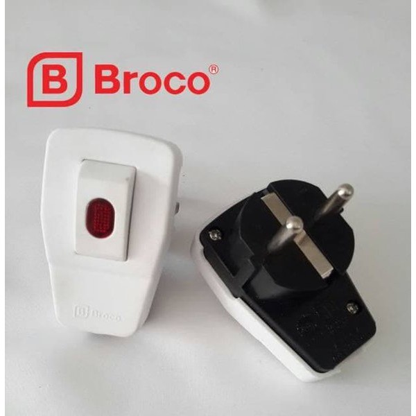 Jual Steker Dengan Switch Lampu ON OFF BROCO / Steker Saklar BROCO ...