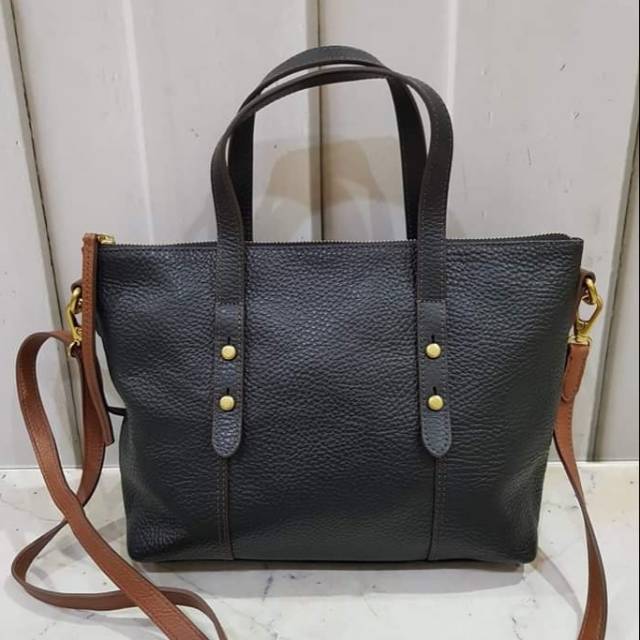 Jual TAS FOSSIL JENNA SATCHEL BLACK ORIGINAL Shopee Indonesia