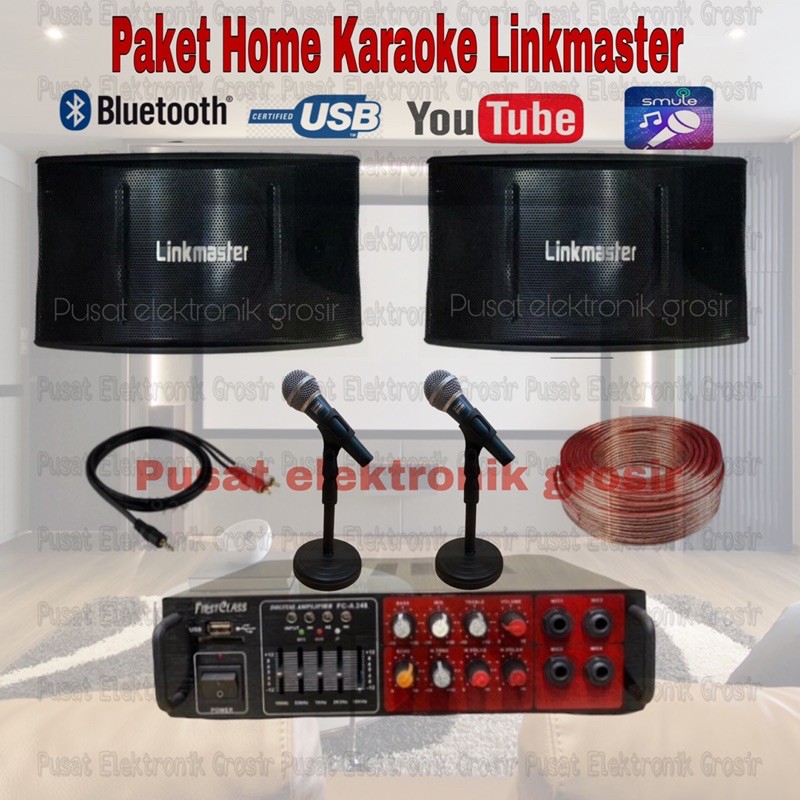 Jual paket sound system home karaoke linkmaster firstclass shure