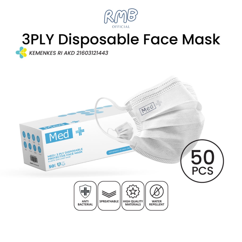 Jual Masker 3ply Kemenkes Isi 50pcs Disposable Mask | Shopee Indonesia