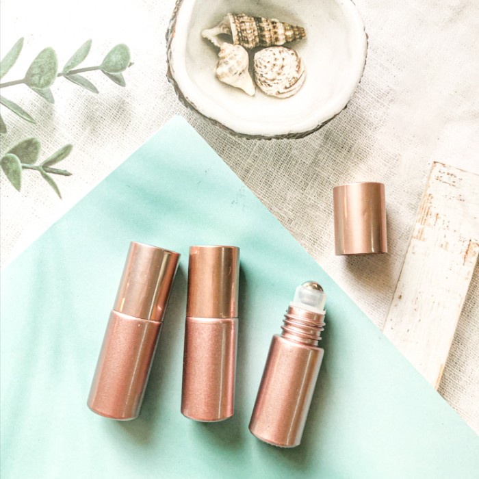 Jual Botol Roll On Ml Kaca Pink Rose Gold Metal Roller Bottle Essential Oil Aromatherapy Parfum