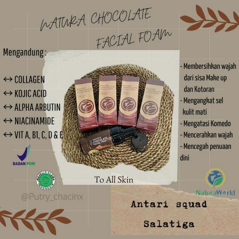 Jual CHOCOLATE FACIAL FOAM NATURA | Shopee Indonesia