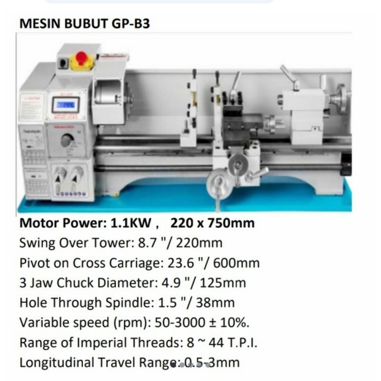 Jual Mesin Bubut Besi Mini Lathe Type GP-B3 Kwalitas Terbaik | Shopee ...