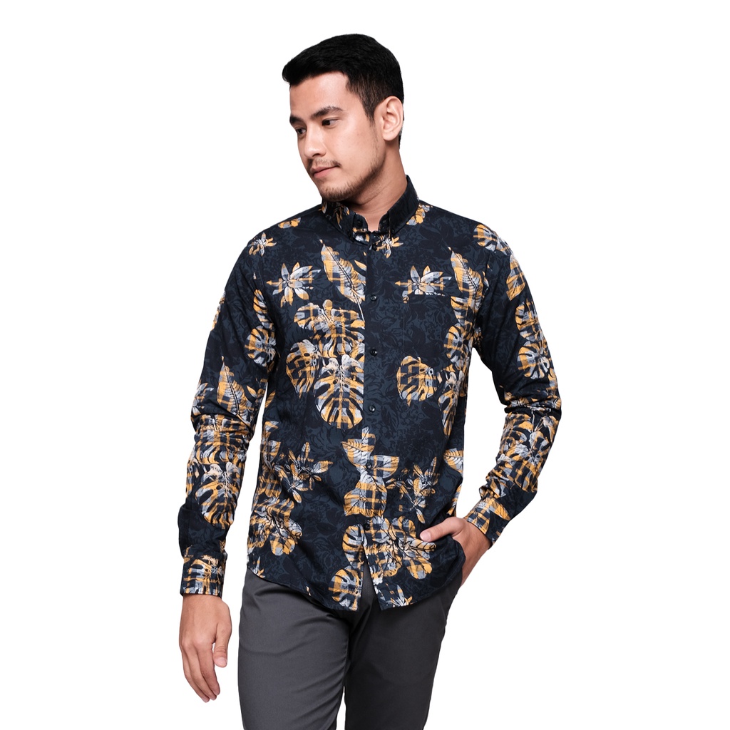 Kemeja Lengan Panjang Horizon Navy Red