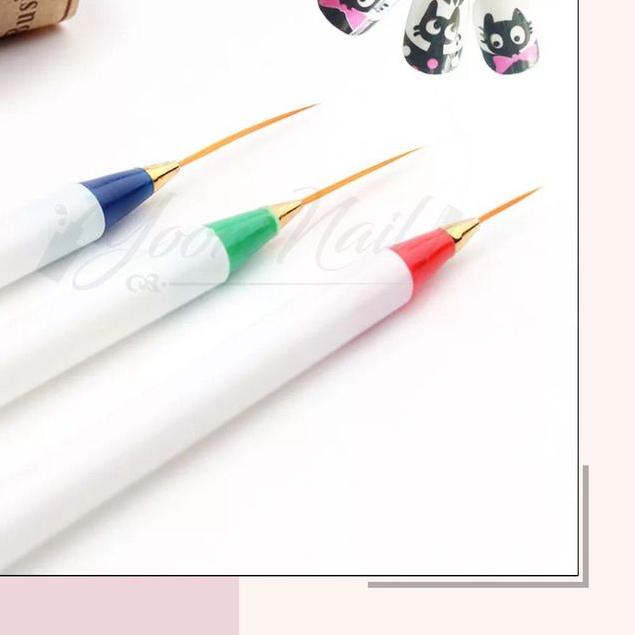 Jual Striping brush set 3pcs stripping brush kuas nail art stripe liner
