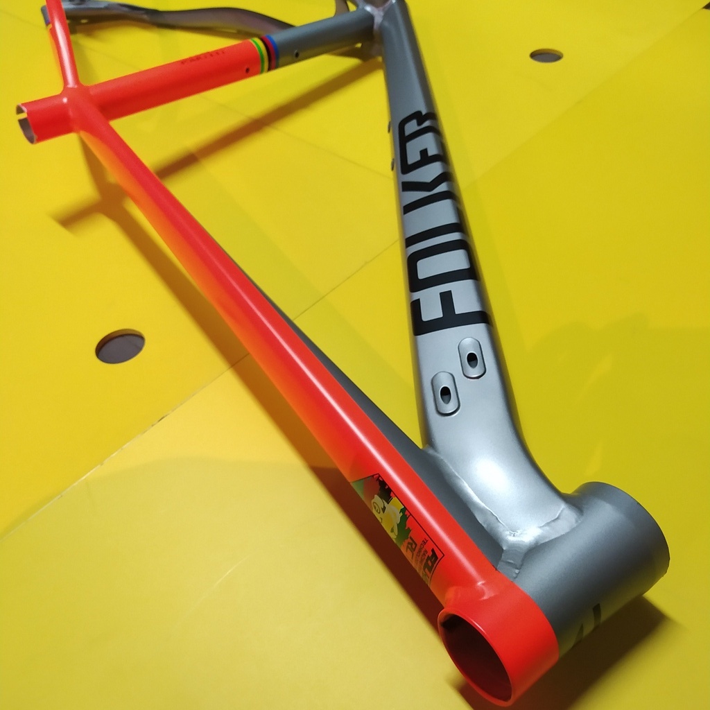 Jual Frame sepeda MTB Folker Teenage boy 27.5 Orange Silver not Mosso ...