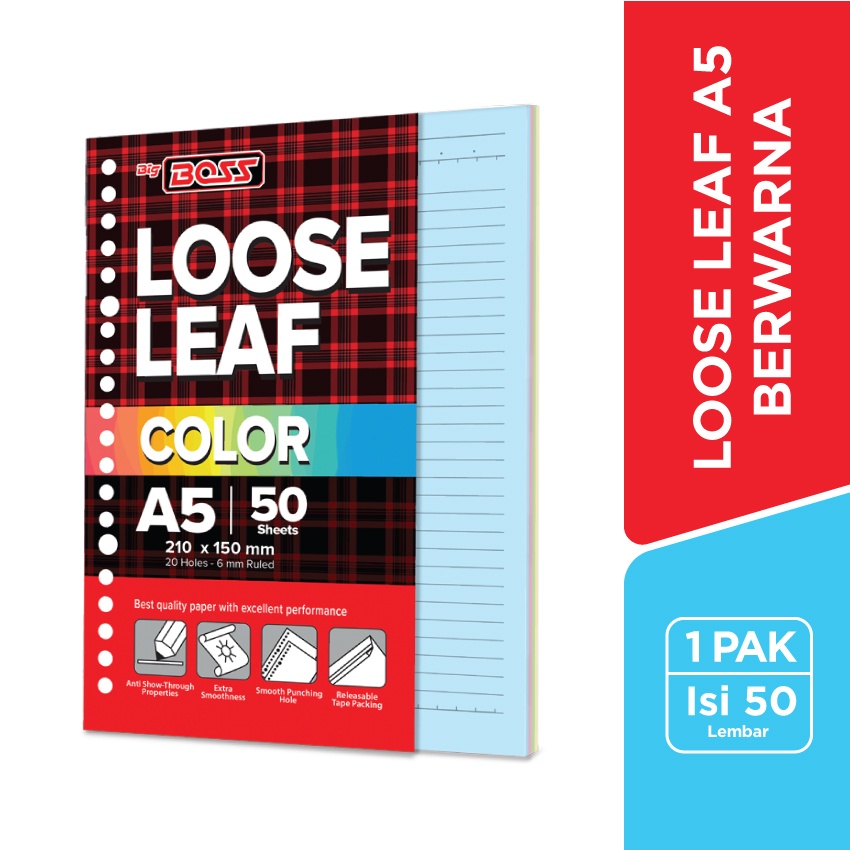 Jual BigBoss Loose Leaf Berwarna A5 50 Lembar | Shopee Indonesia