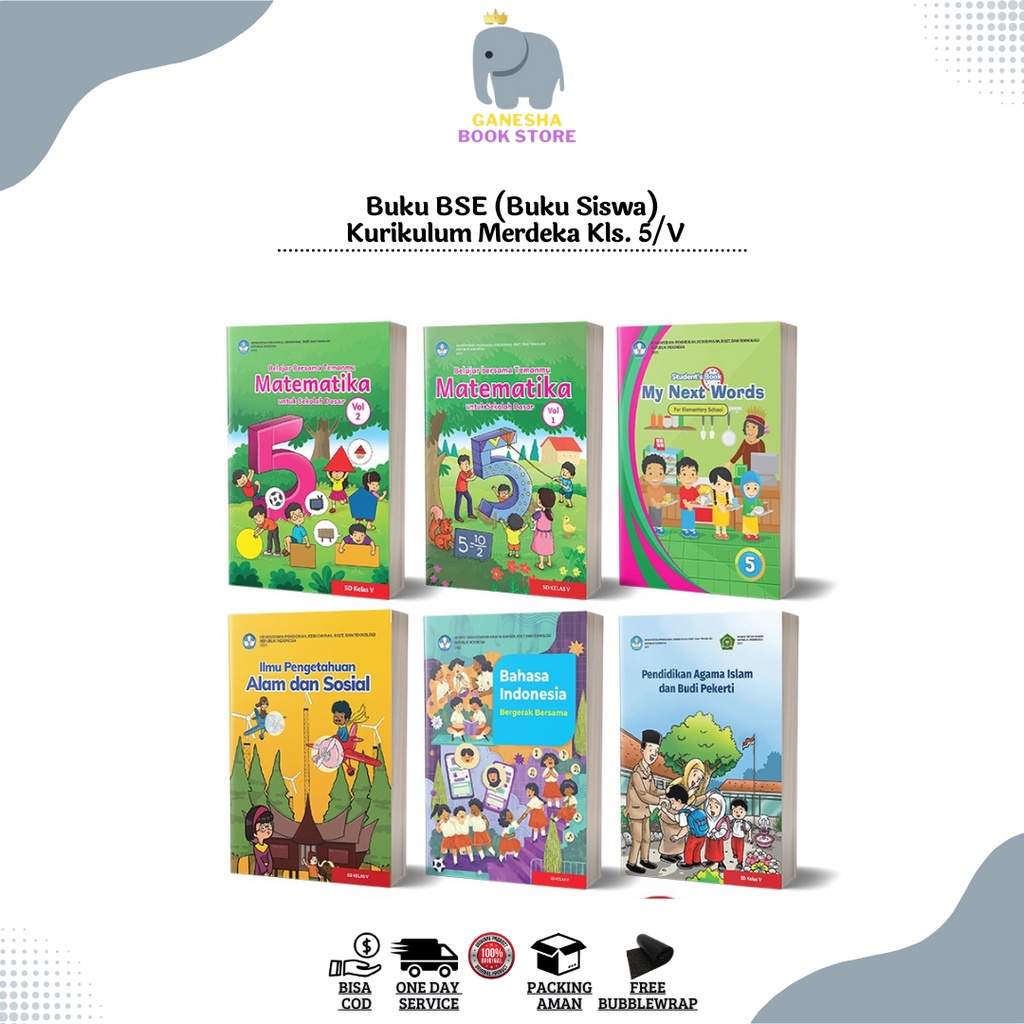 Jual Buku Paket SD Kurikulum Merdeka Untuk Kelas 5 SD Buku BSE (Buku ...