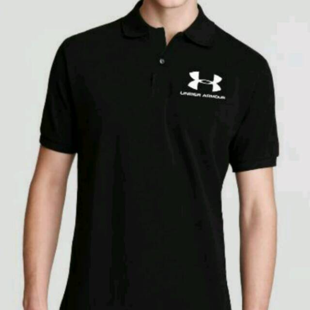 Polo shirt kaos kerah Under Armour hitam