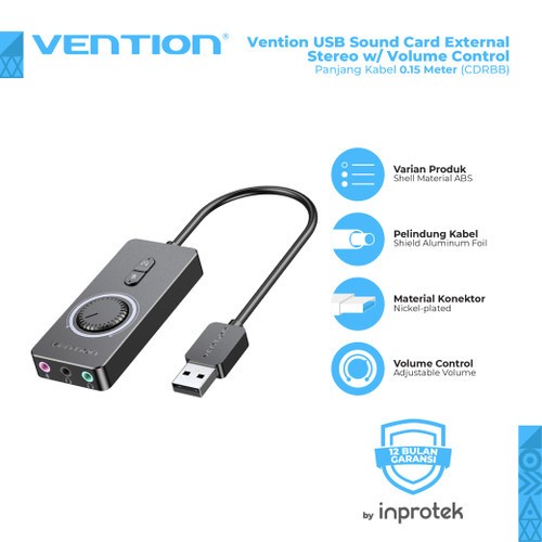 Jual vention sound card usb 2 0 microphone input volume control cdr