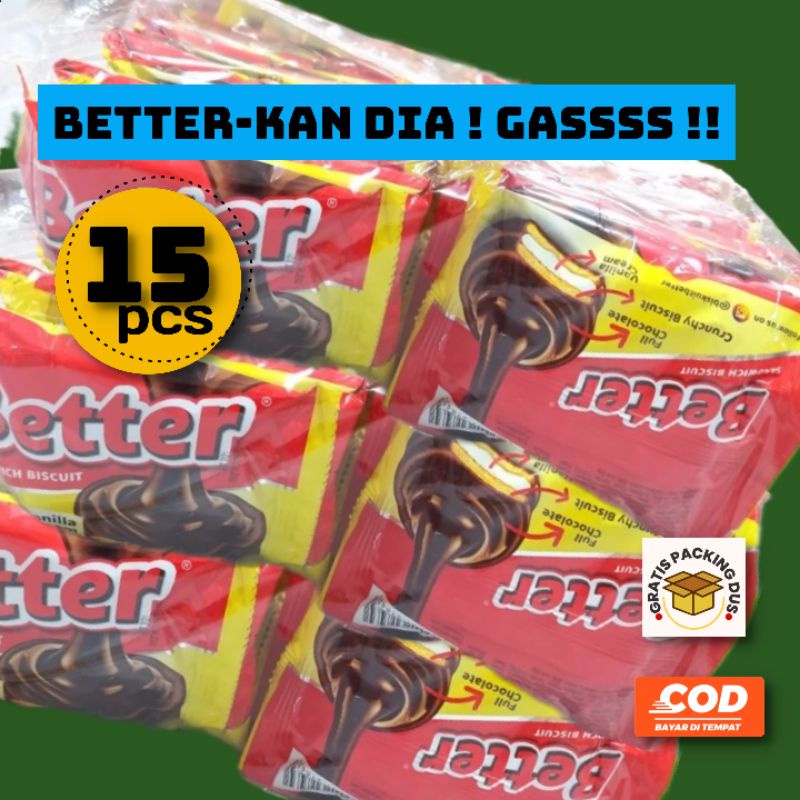 Jual Biscuit Roti Better Cemilan Snack Jajanan Anak isi 15pcs | Shopee ...