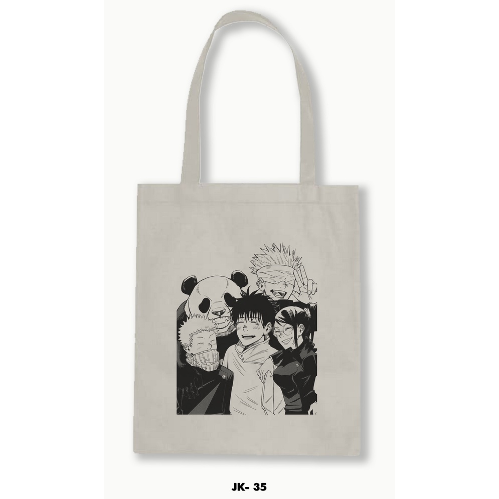 Tas Tote Bag Resleting Kanvas/Blacu Jujutsu Kaisen /Anime/Manga 03