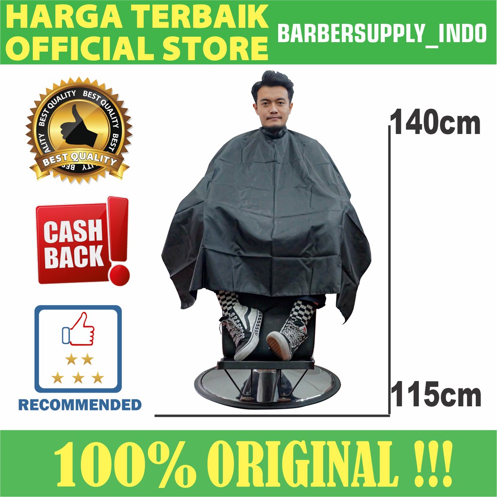 Jual Kain Kep Kip Barber Cape Barber Salon Hitam Polos | Shopee Indonesia